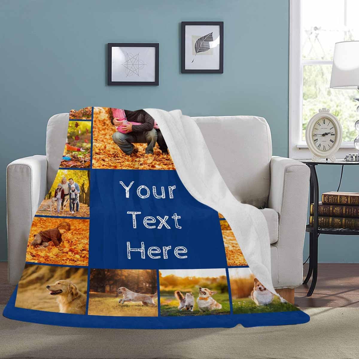 Manta personalizada con fotos, texto, 17 fotos, manta personalizada con imagen, para adultos, niños y amigos, para cumpleaños, Navidad, Halloween,