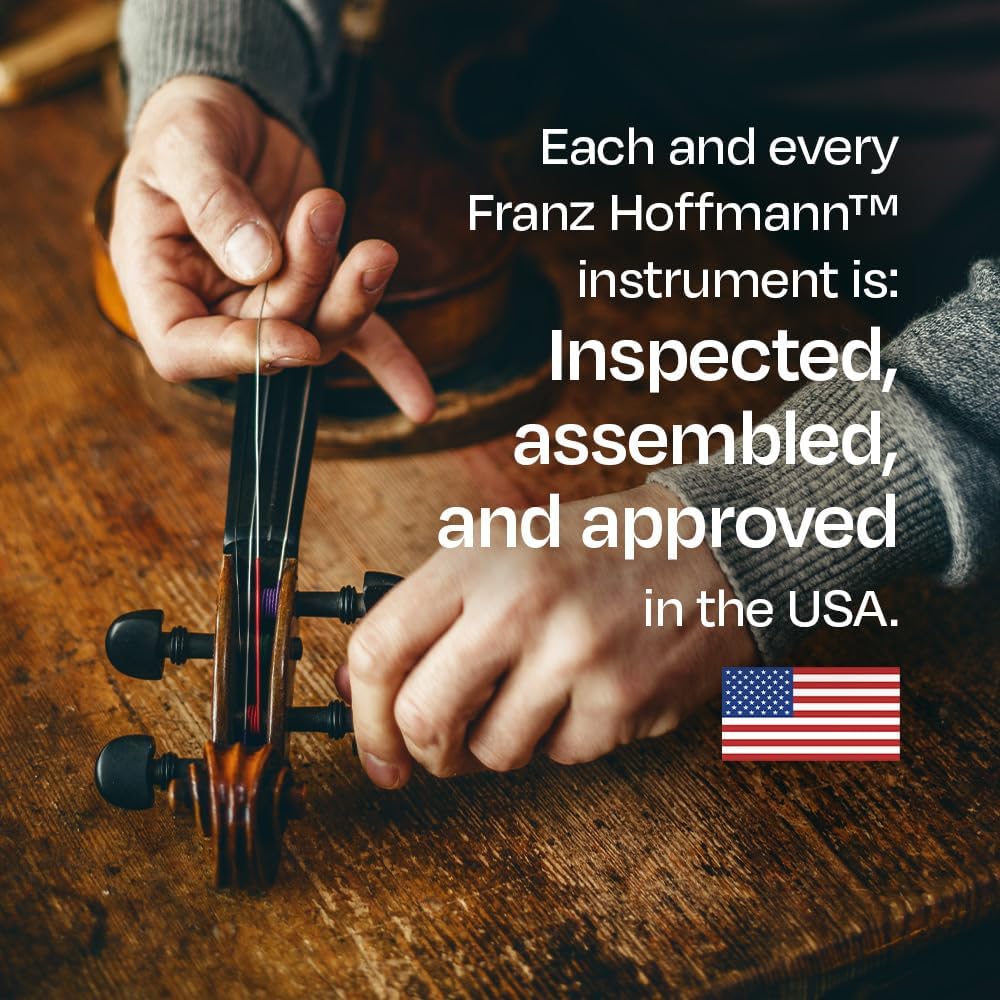 Franz Hoffmann Amadeus – Violín de madera maciza 44 para principiantes, juego completo de violín para estudiantes con estuche y todos los accesorios