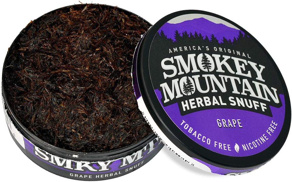 Smokey Mountain Corte largo a base de hierbas – Uva – 1 lata – Tabaco sin tabaco y sin nicotina