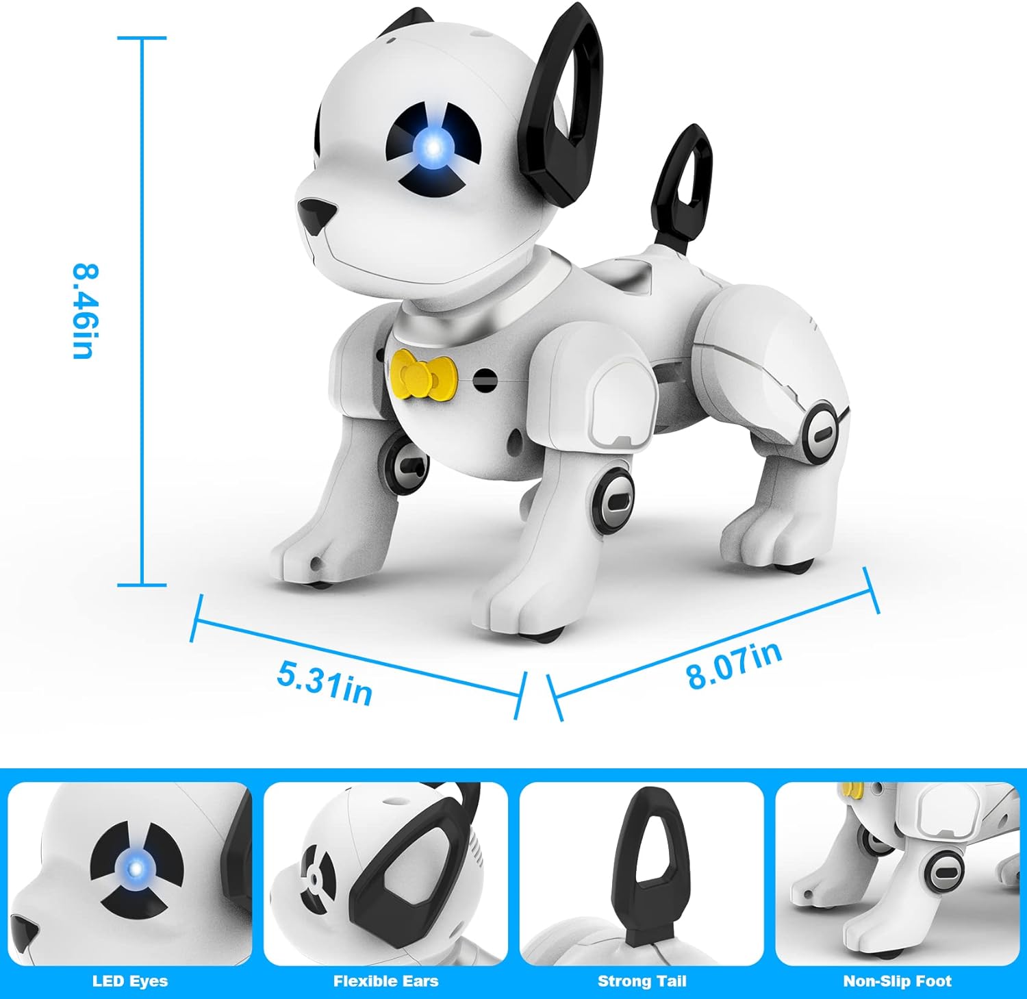 Robot de juguete para perros con control remoto, programable inteligente interactivo robótico, robot de acrobacias a control remoto, juguetes para