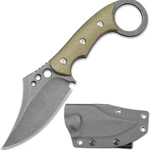 Ccanku C1116 Cuchillo de hoja fija, hoja de acero D2+mango Micarta cuchillo de supervivencia al aire libre con fundas Kydex (verde) Ccanku C1116 Cuchillo de hoja fija, hoja de acero D2+mango Micarta cuchillo de supervivencia al aire libre con fundas Kydex (verde)