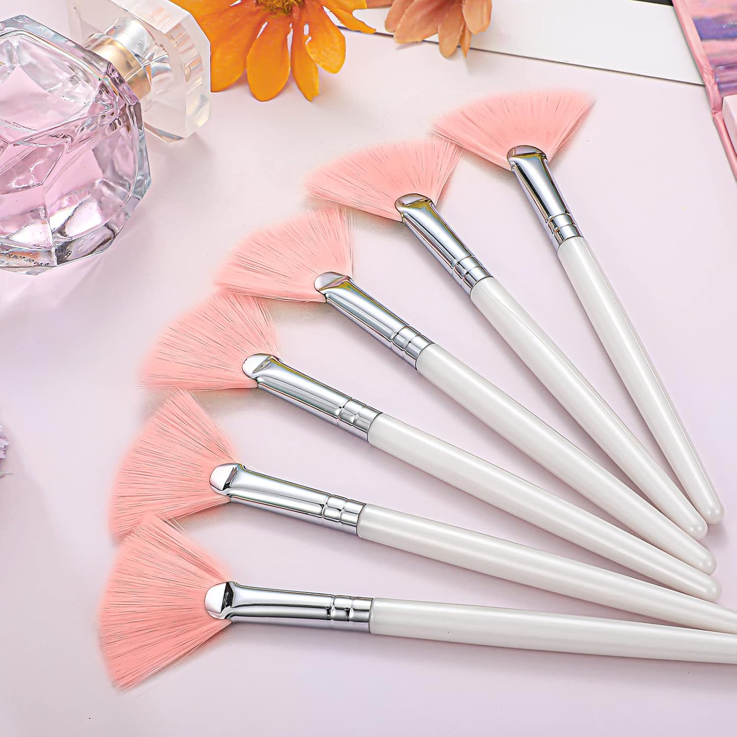 Maitys 6 pinceles faciales para máscara de abanico, herramientas de cepillo aplicador de máscara suave, brochas de maquillaje delgadas, herramienta