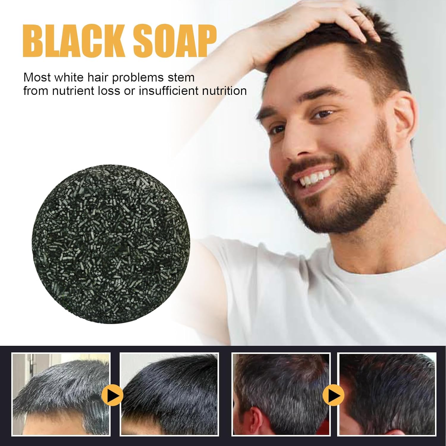 OFIGAS 2 barras inversas de cabello gris, barra inversa gris, barra de champú para oscurecer el cabello, champú de barra de cabello gris inverso,