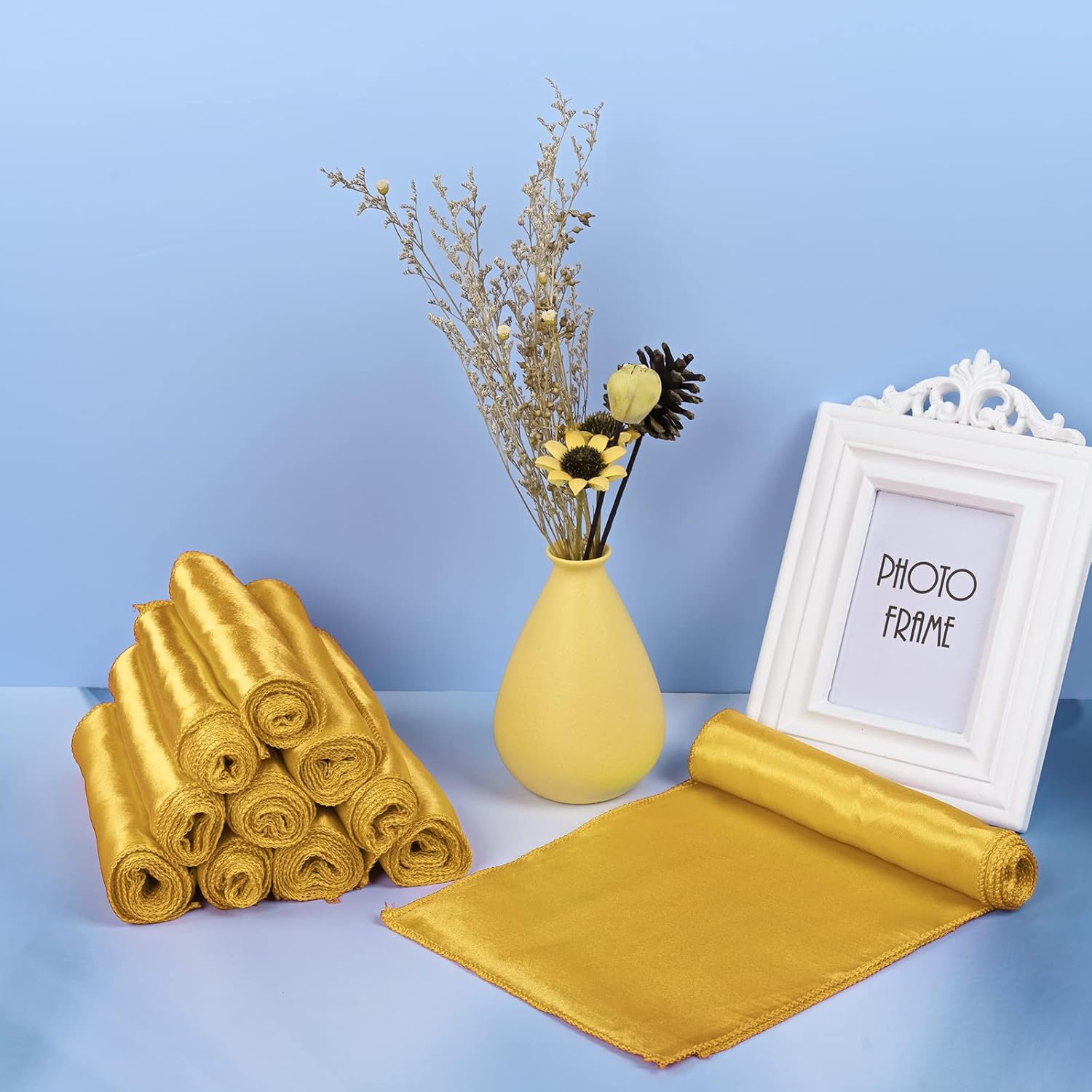 REWOMC 50 bandas de satén para silla, diseño de lazo decorativo, para Acción de Gracias, boda, vacaciones, banquetes, fiestas, decoración del hogar