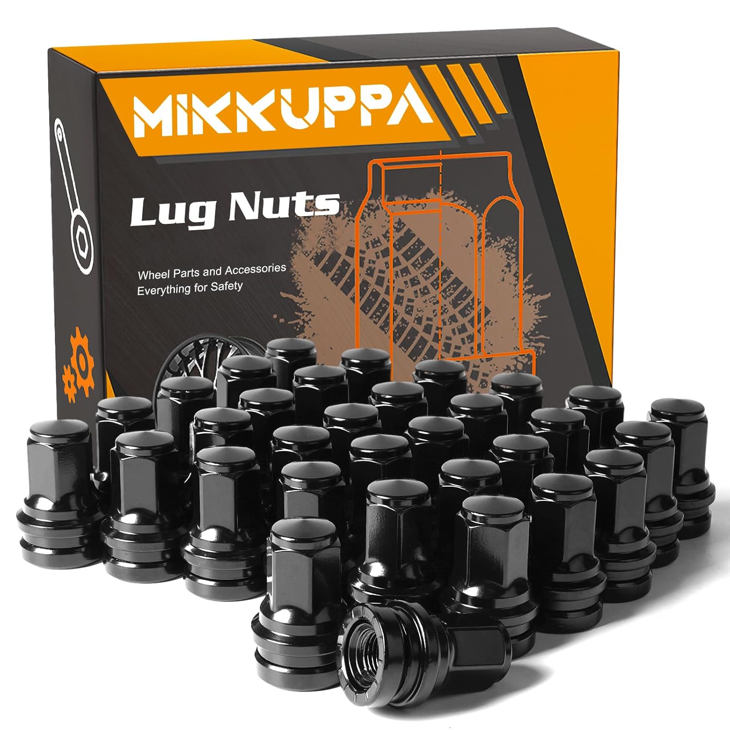 MIKKUPPA Tuercas de llanta OEM M14x1.5  Reemplazo para Ford F250 F350 2017-2023, 1316 pulgadas de 0.827 in, hexagonales, de extremo cerrado, color