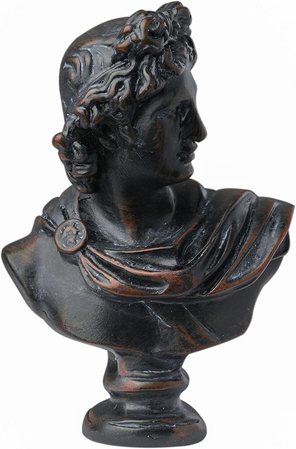 Waldosia Busto de estatuilla griega clásica de 2 12 pulgadas (Apolo de latón)