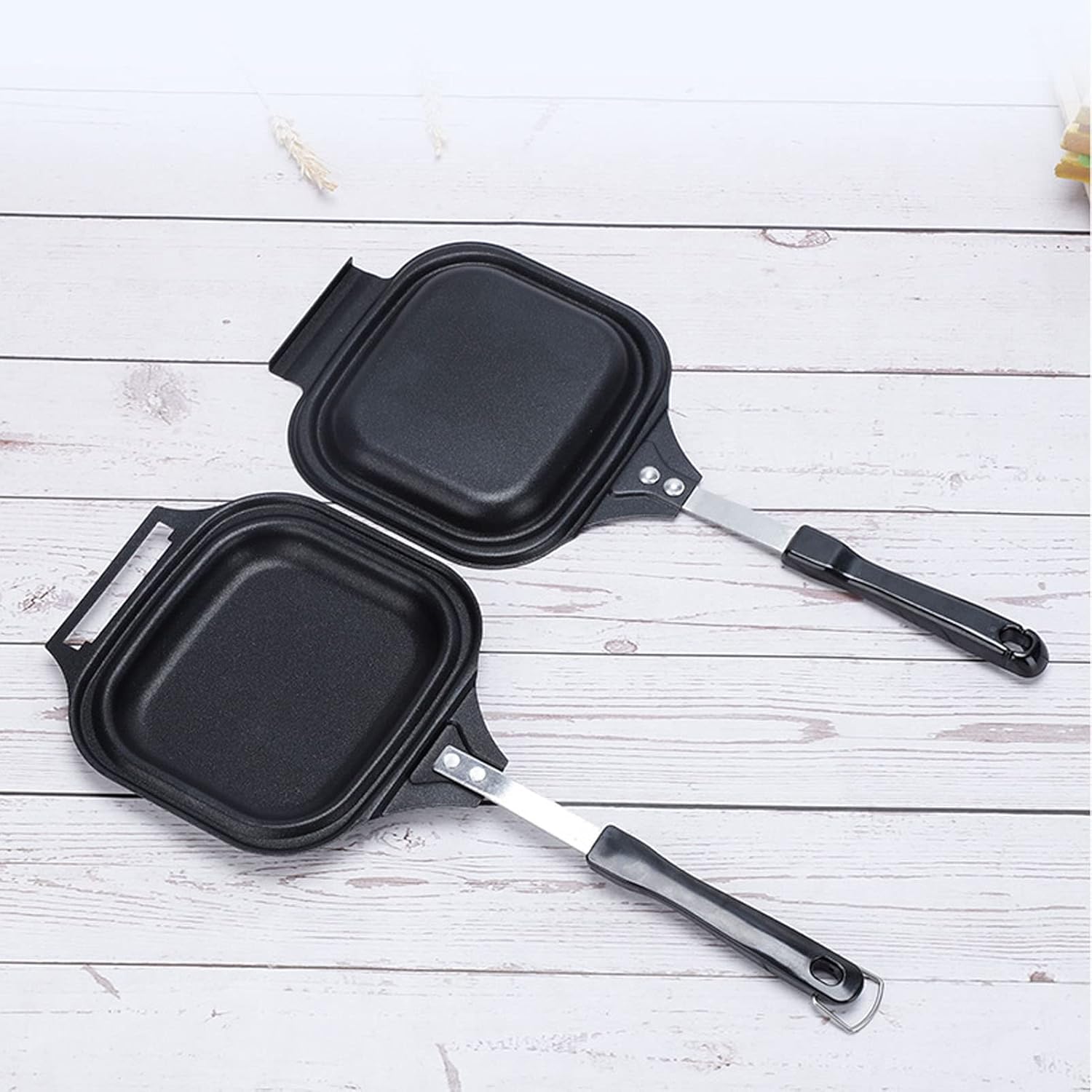 YOUTHINK Sartén de doble cara, sartén antiadherente de aleación de aluminio con calefacción uniforme para bistec, tortillas, tocino, panqueques,