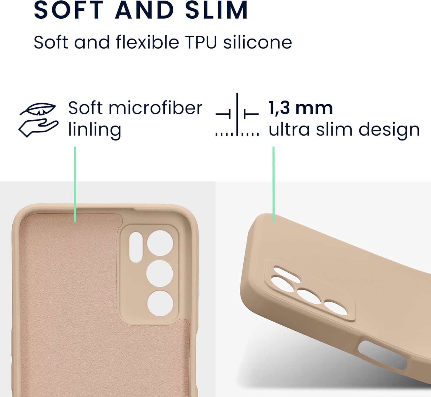 kwmobile Funda compatible con Oppo A16  A16s  A54s – Funda protectora delgada de TPU con acabado mate suave – remolino de coco