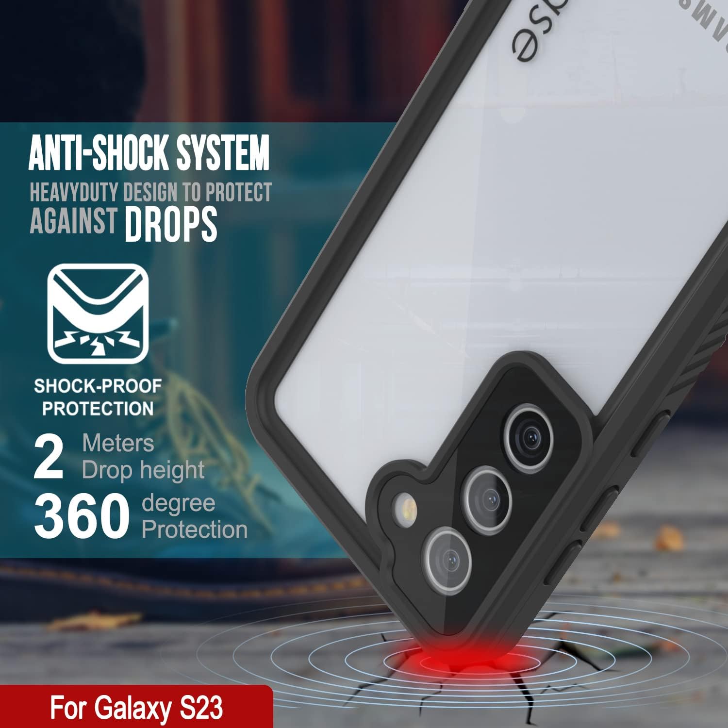 Punkcase Funda impermeable para Galaxy S23 Serie Extrema Ajuste delgado Certificado IP68 A prueba de golpes Resistente a la suciedad A prueba de