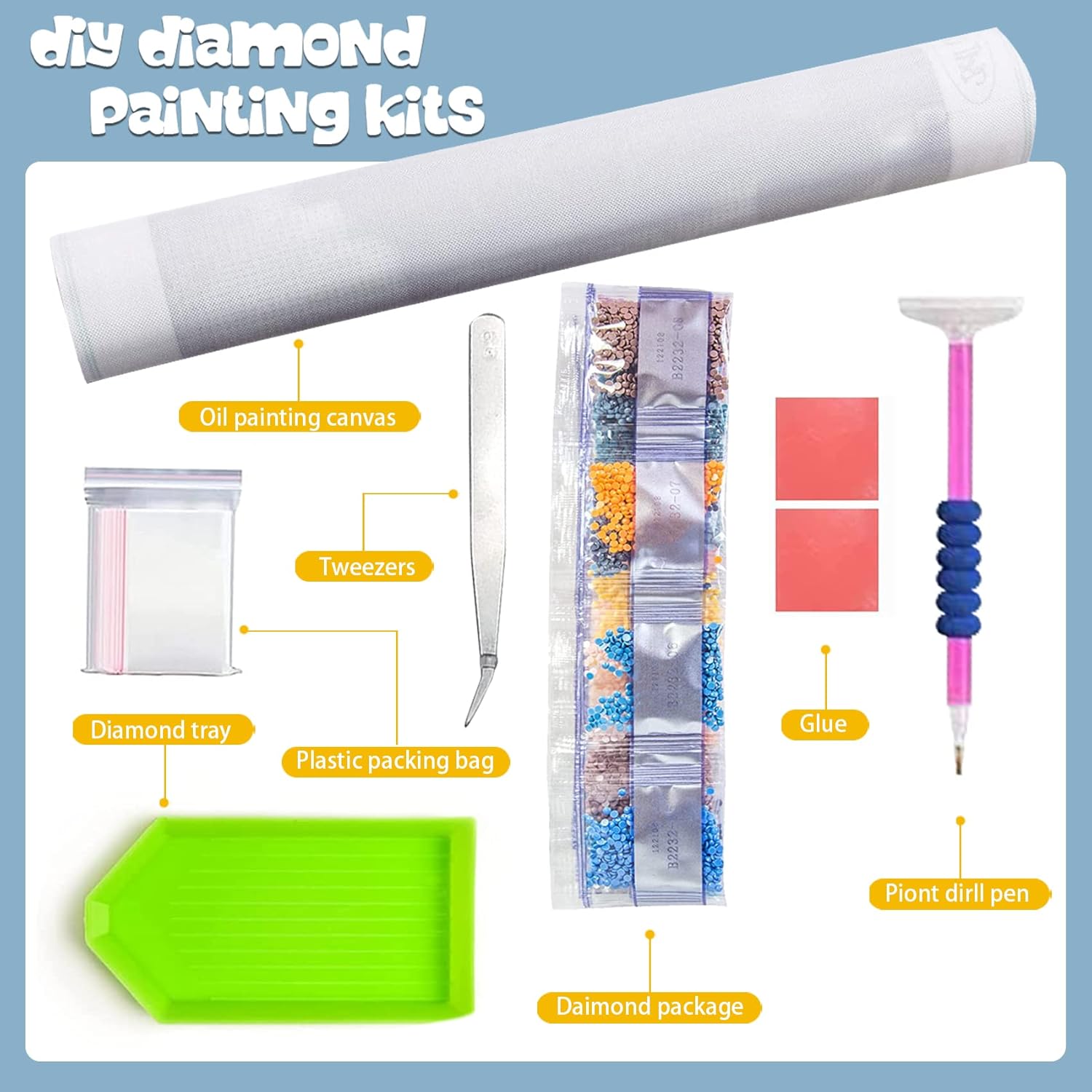 JAKI Kit de pintura de diamantes de Navidad, paquete de 4 unidades, arte de diamantes de Navidad para adultos, principiantes y niños, pintura de