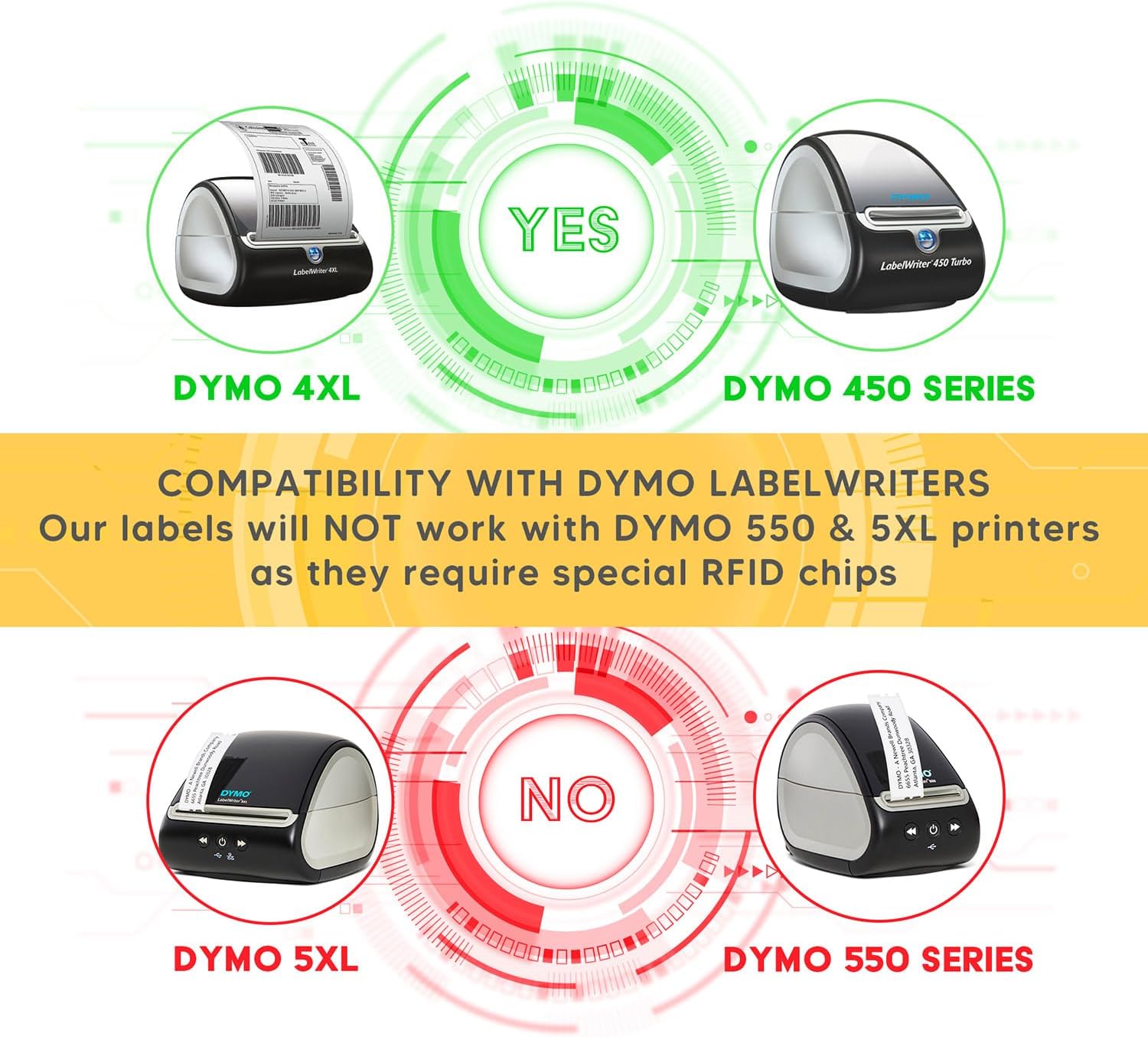 HOUSELABELS DYMO 30256 – Etiquetas de envío compatibles con impresoras Rollo, DYMO LW, 4 rollos300 etiquetas por rollo (2-516 x 4 pulgadas)
