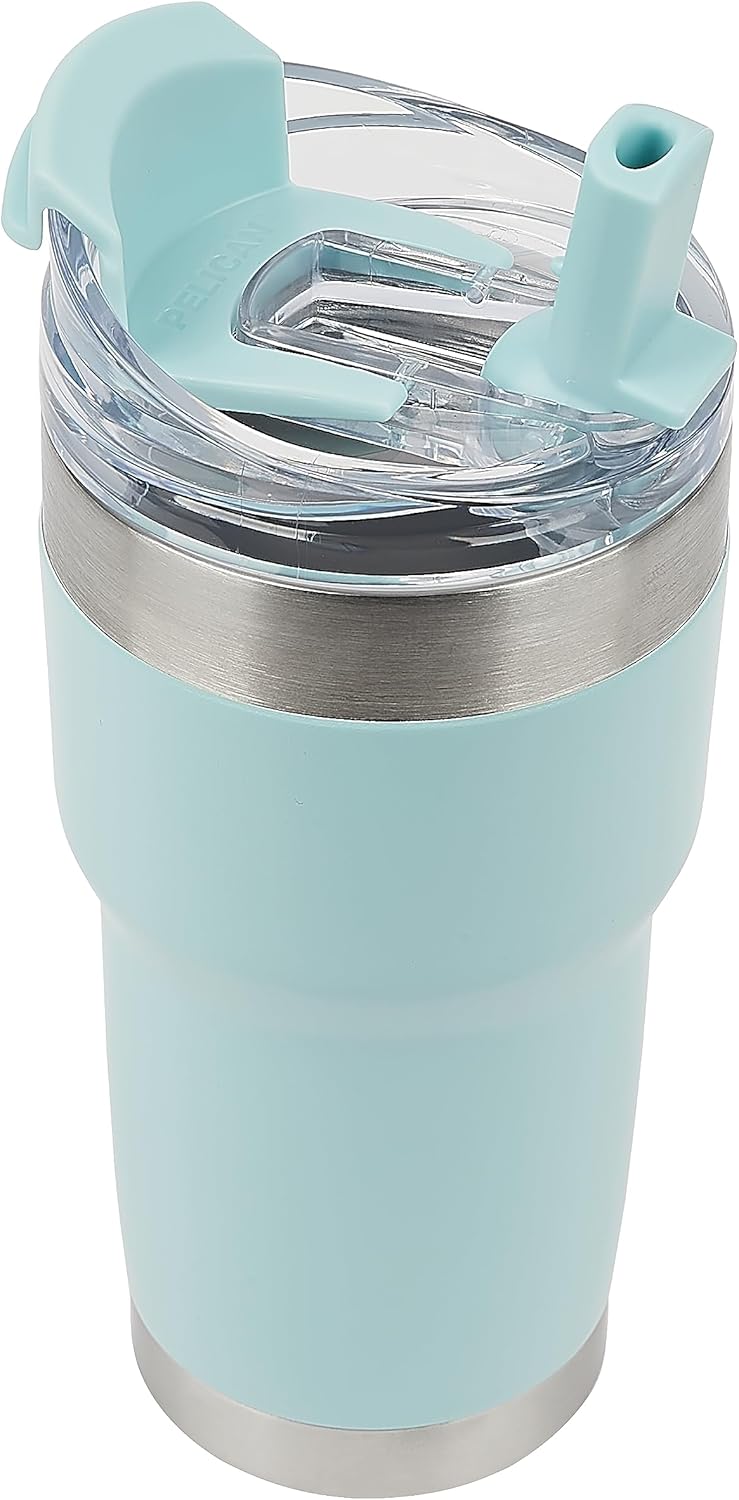 Pelican Hydration Pelican Traveler – Vaso aislado al vacío de 22 onzas, acero inoxidable, doble pared, con tapa doble, taza de café aislada con