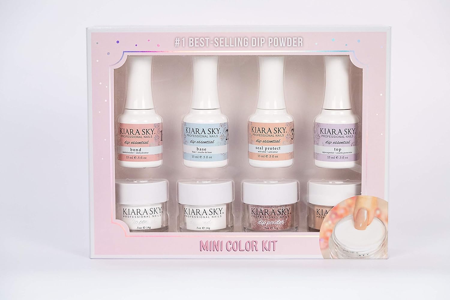 Kiara Sky Mini kit de inicio de inmersión de color, manicura en polvo fácil de usar