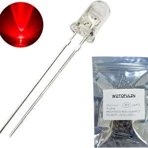 WOTOFULIN 0.197 in rojo LED diodo luces 100pcs DC 2V 20mA lente clara redonda componentes electrónicos diodos emisores de luz bombillas LED WOTOFULIN 0.197 in rojo LED diodo luces 100pcs DC 2V 20mA lente clara redonda componentes electrónicos diodos emisores de luz bombillas LED