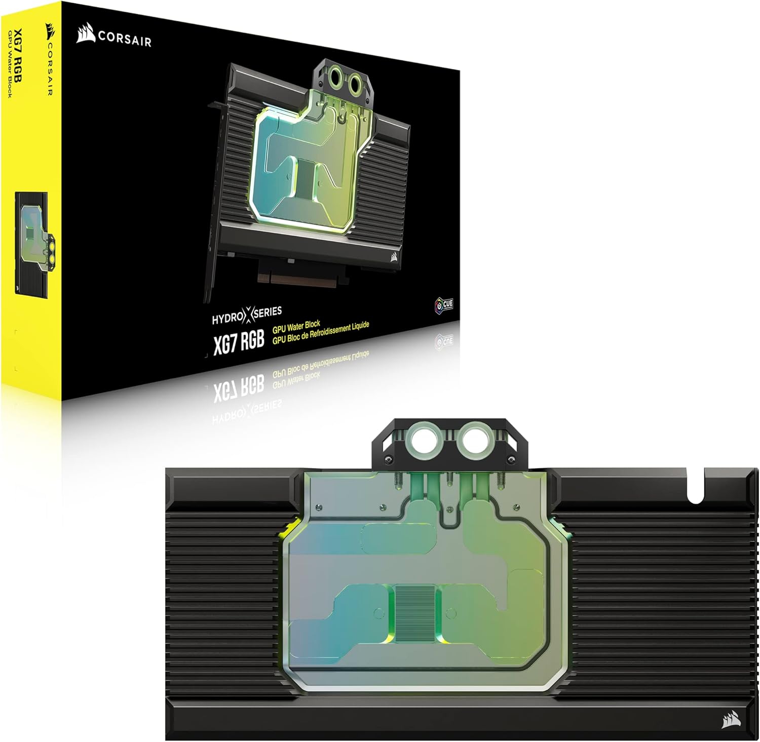 Corsair Hydro X Series XG7 RGB 4080 SUPRIMTrio GPU Bloque de agua – para MSI GeForce RTX 4080 SUPRIM y tarjetas de trío para juegos, cobre niquelado