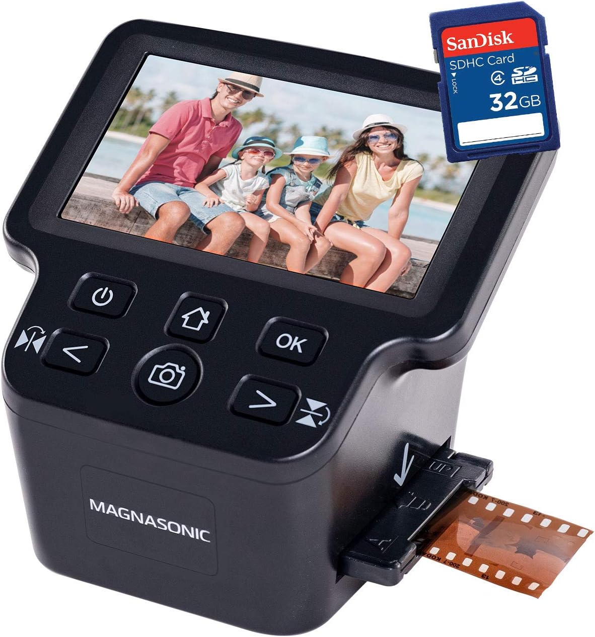 Magnasonic Escáner de película todo en uno de 24 MP con pantalla grande de 5 pulgadas y HDMI, convierte películas de 1.378 in126110Super 8 y