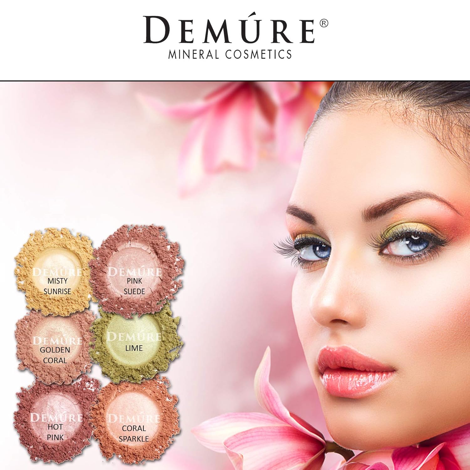 Maquillaje mineral (ante rosa) sombra de ojos, sombra de ojos brillante, polvo suelto, sombra de ojos con purpurina, maquillaje orgánico, maquillaje