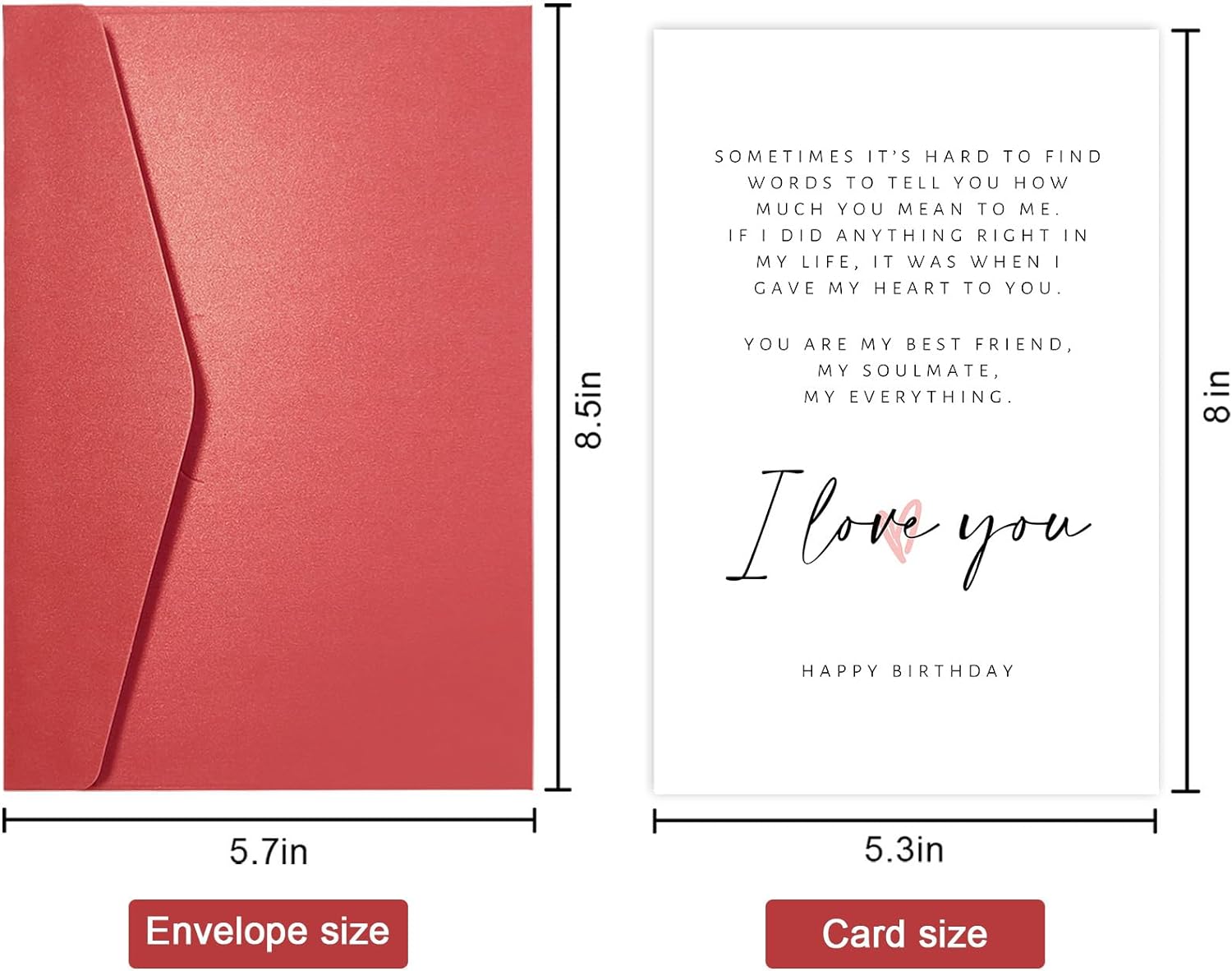 Tarjeta de poema de cumpleaños para él y ella, tarjeta de cumpleaños romántica para novio, novia, tarjeta de amor de feliz cumpleaños para pareja