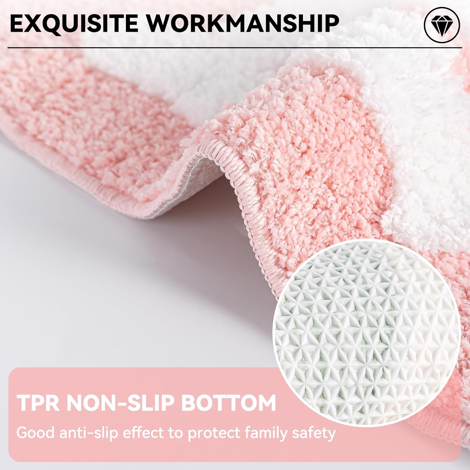 Tapete de baño rosa con texto en inglés Get Naked, tapete de baño suave y antideslizante, divertido tapete para baño, apartamento, decoración