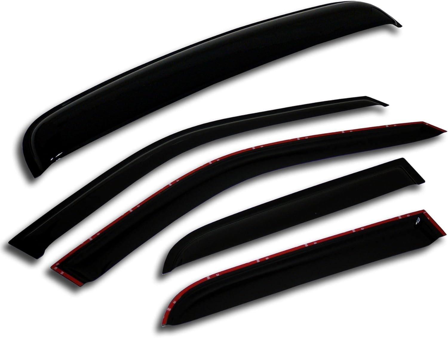 TuningPros WSV-841 – Juego de 5 piezas para techo corredizo y ventana de montaje exterior, protector de lluvia, humo oscuro