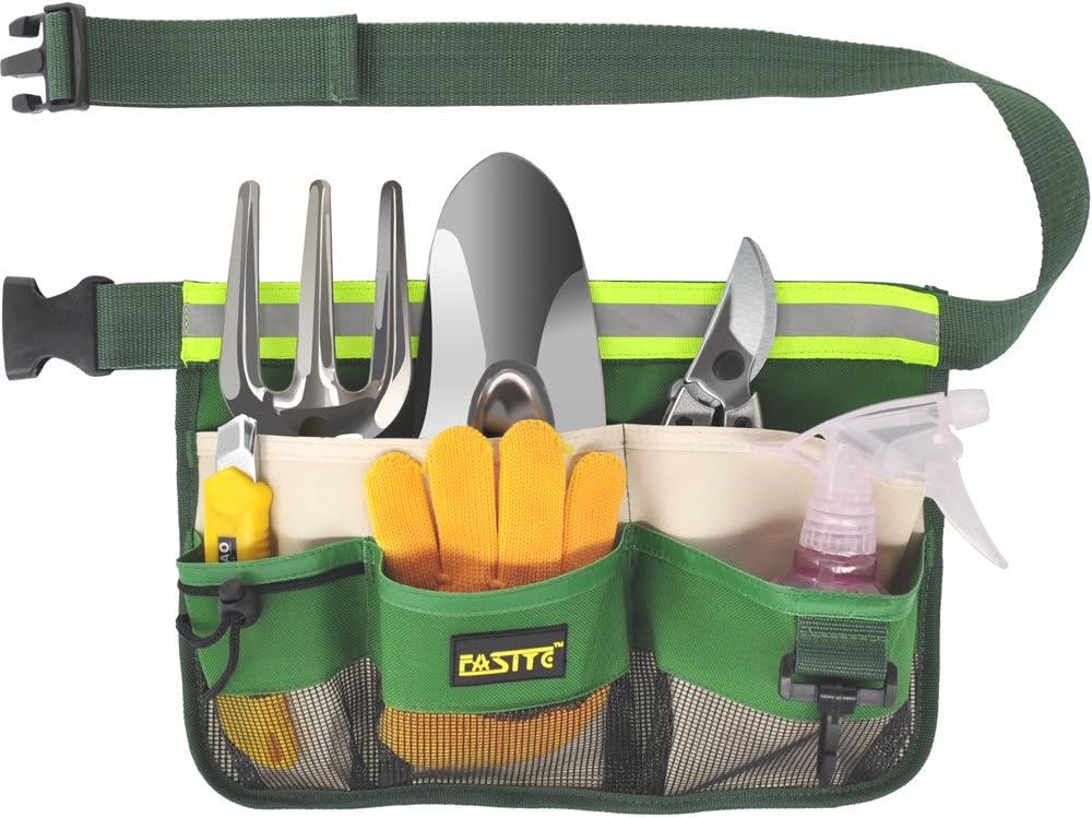 Fasite 7-Pocket Cinturón de herramientas para jardinería (bolsas de tipo riñonera con bolsillos colgantes)