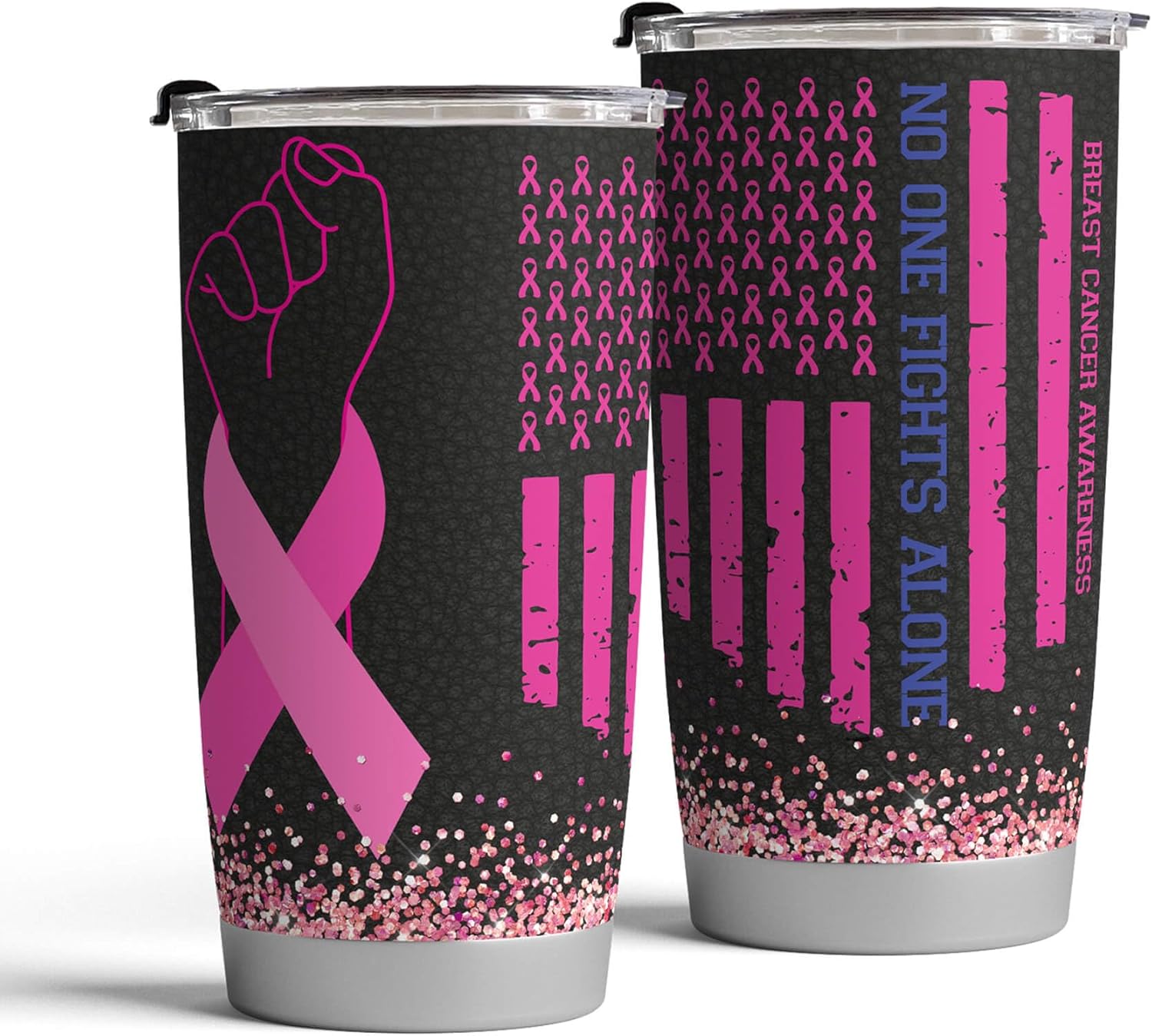 Vaso de café de acero inoxidable con aislamiento térmico de 20 onzas, regalos sobre el cáncer de mama, tazas de concientización sobre el cáncer de