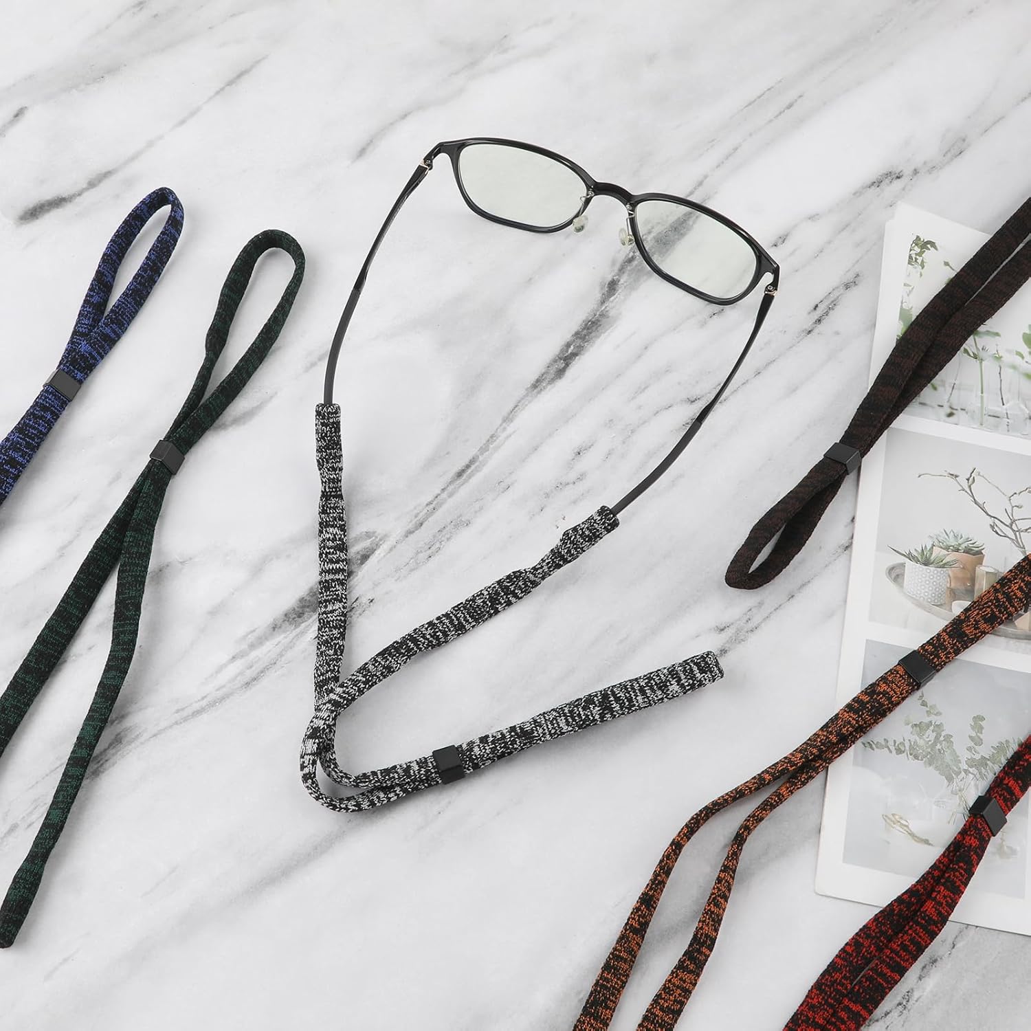 BOXOB 6 correas para lentes, cuerdas ajustables para gafas de sol, cordón para natación, buceo, actividades de equitación al aire libre (6 colores),