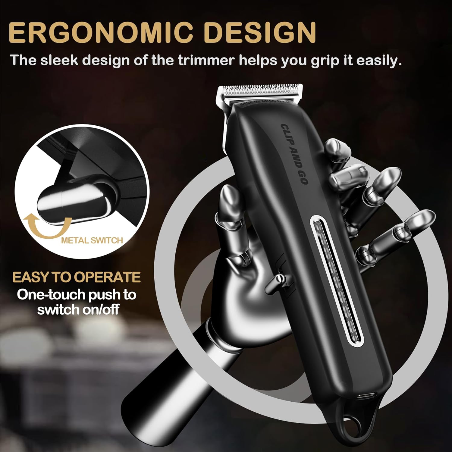 Cortapelos y recortadora de pelo recargable inalámbrica, recortadora de barba para hombres, recortadora de barba ajustable con 5 peines límite, kit