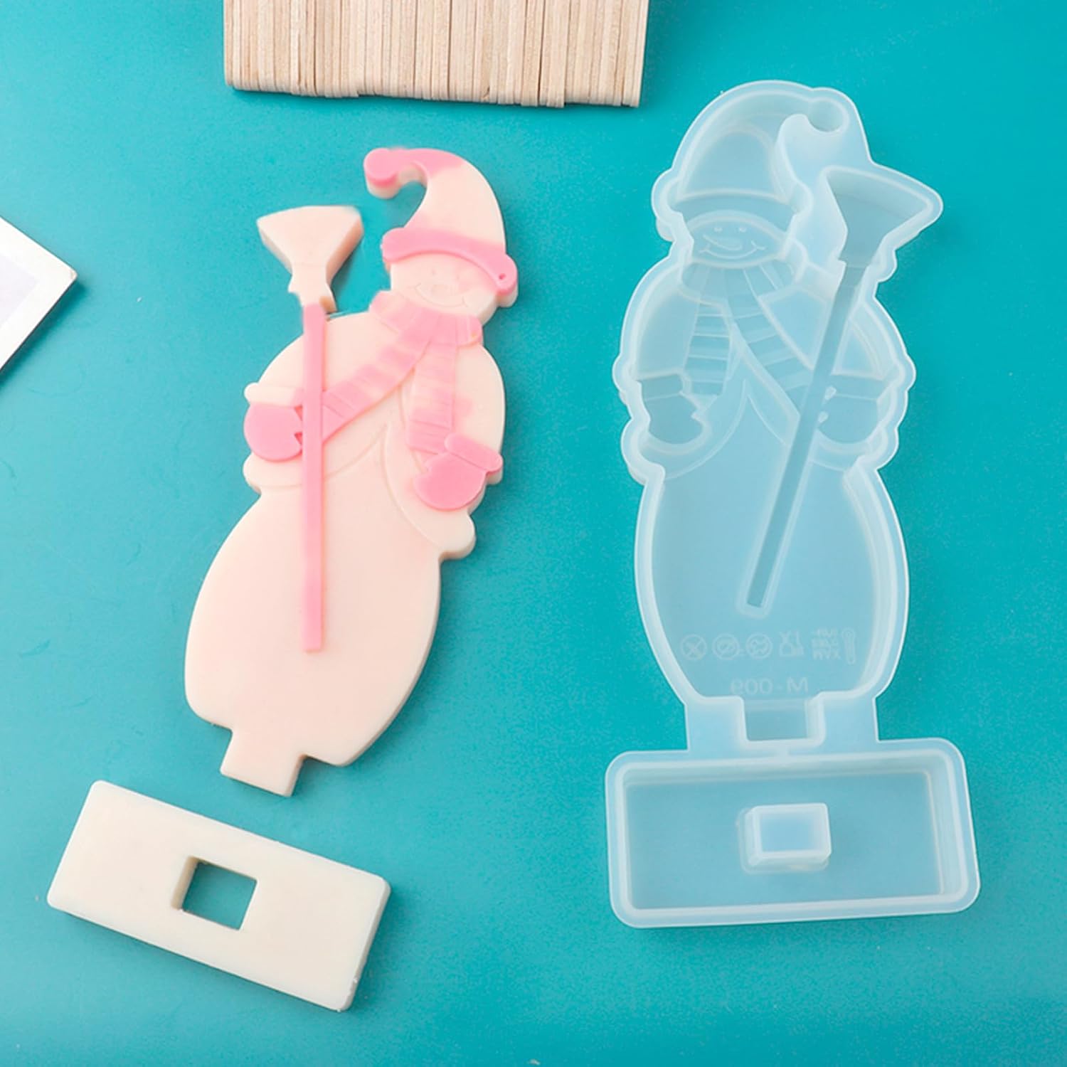 Moldes de silicona de resina navideña, moldes de adorno de cristal de muñeco de nieve de Papá Noel 3D para decoración del hogar, oficina, decoración