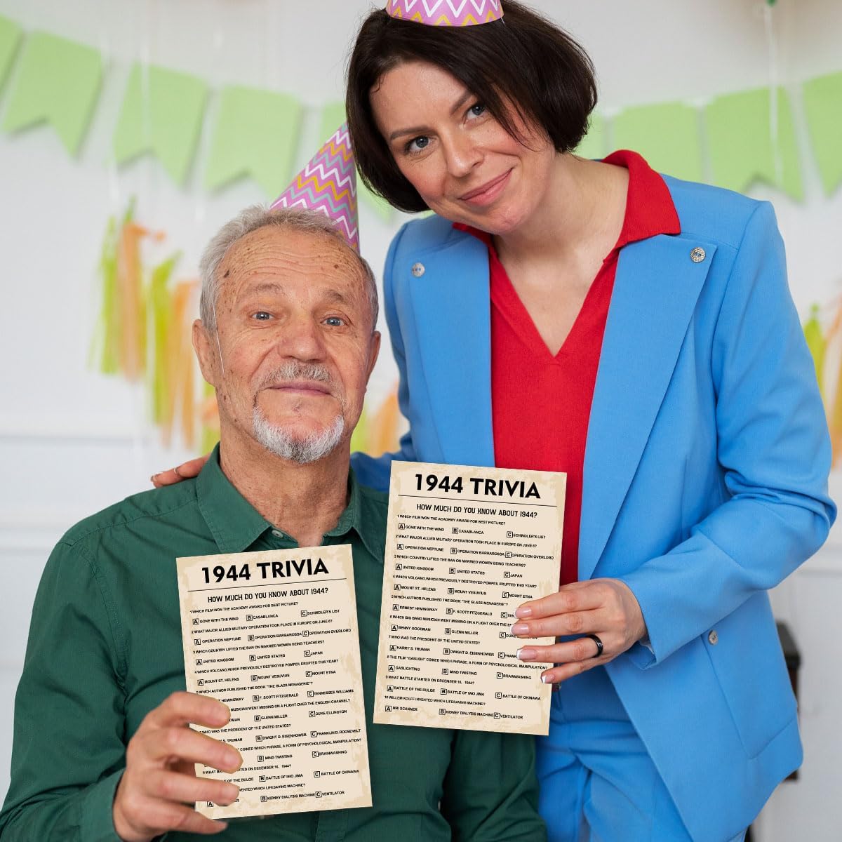 Juegos de fiesta de cumpleaños número 80, juegos de trivia de 1943, suministros de fiesta de cumpleaños para adultos, divertido juego de fiesta de