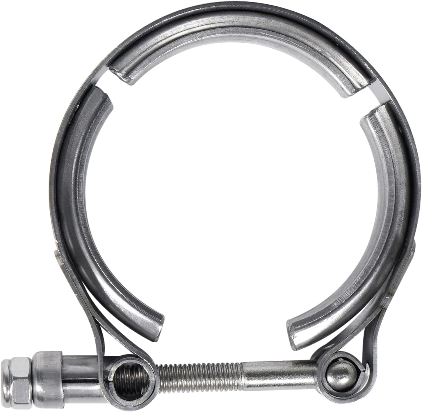 Abrazadera de escape de banda en V de 2.5 pulgadas, abrazadera universal de banda en V de acero inoxidable de 2.5 pulgadas con brida plana para