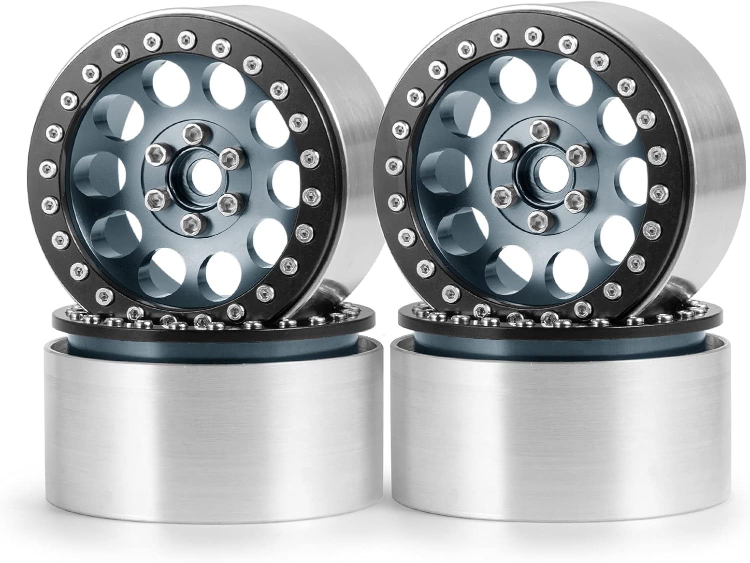 Benedict Harry – Llantas de aleación de aluminio de 2.2 pulgadas Beadlock para 110 RC Rock Crawler Car Axial Wraith RR10 SCX10 90046 YETI D90 CC01