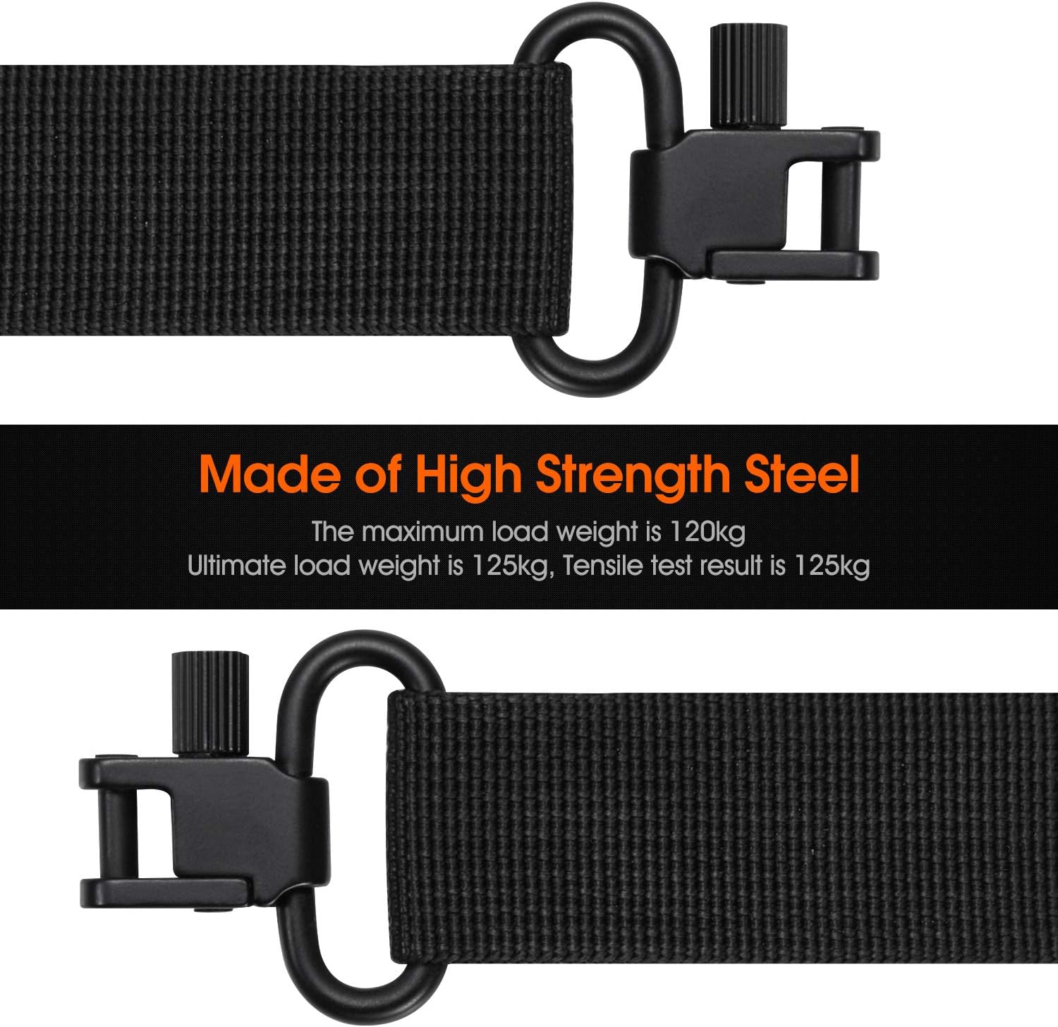 Sling Swivel Mount 1 1.25 1.5 pulgadas dos puntos Sling fijación clips