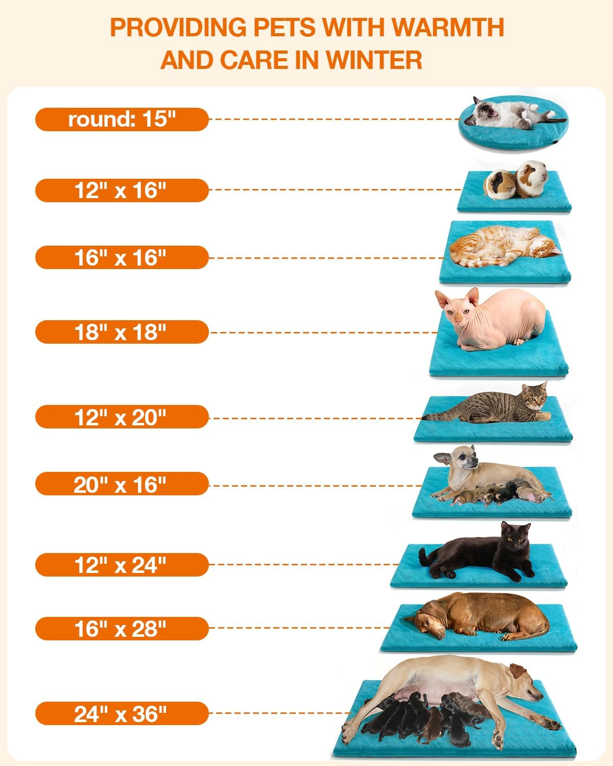 Almohadilla térmica eléctrica para mascotas, manta térmica eléctrica para perros y gatos, manta cálida impermeable con cable resistente a las