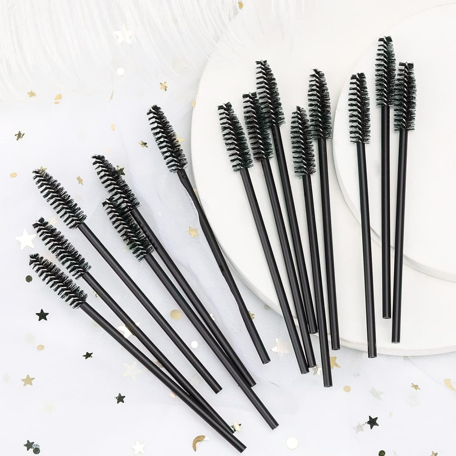 300 carretes desechables de pestañas de rímel varitas cepillo para extensión de pestañas ceja y maquillaje color Tbestmax