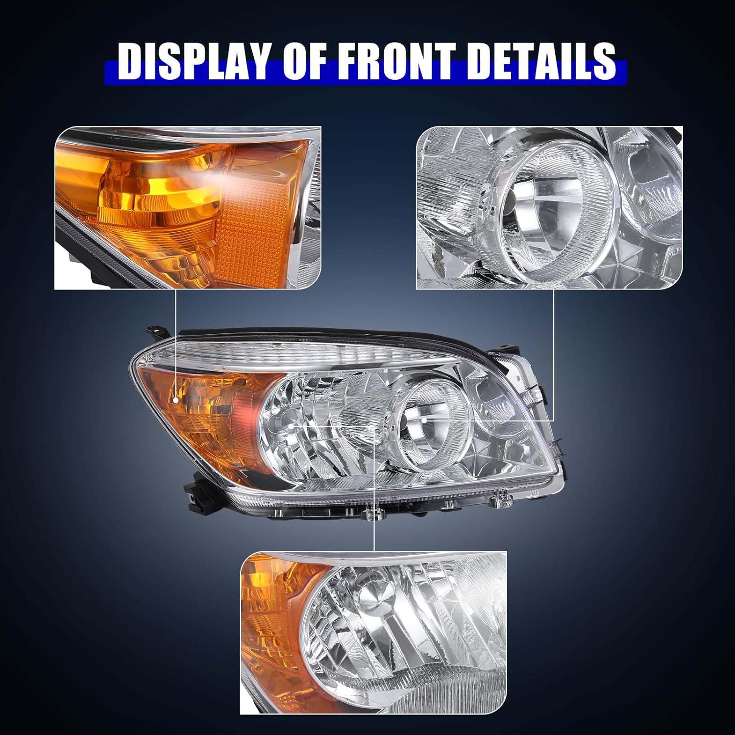 Para 2006 2007 2008 Toyota RAV4 montaje de faros halógenos faro conductor+lado pasajero reemplazo TO2518106 TO2519106 TO2519106