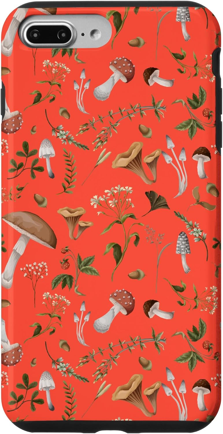 Funda para iPhone 7 Plus8 Plus con diseño de flores silvestres y flores de color naranja claro