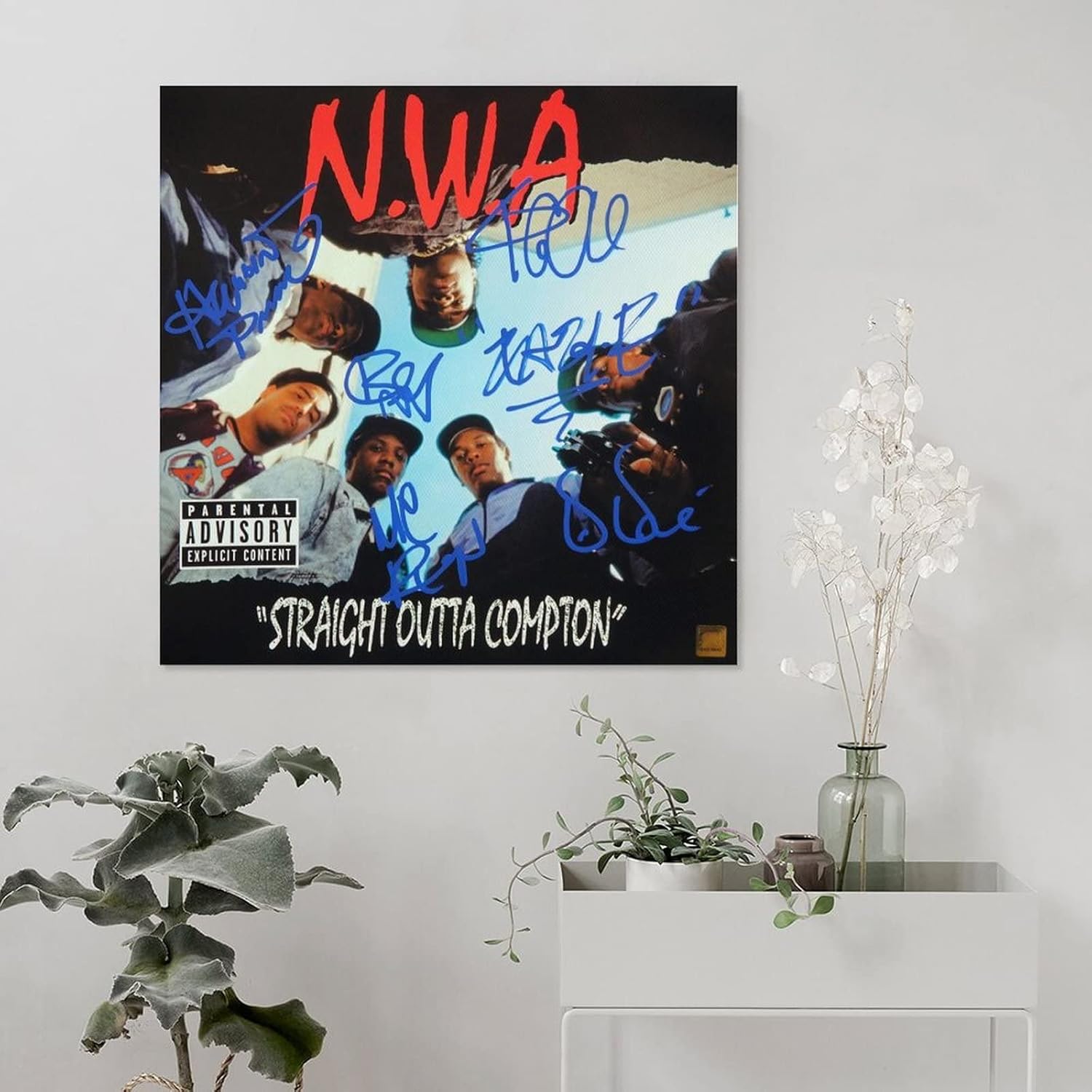 N.W.A Straight Outta Compton – Póster de lienzo para decoración de dormitorio, paisaje, oficina, San Valentín, cumpleaños, regalo, sin marco, 12 x