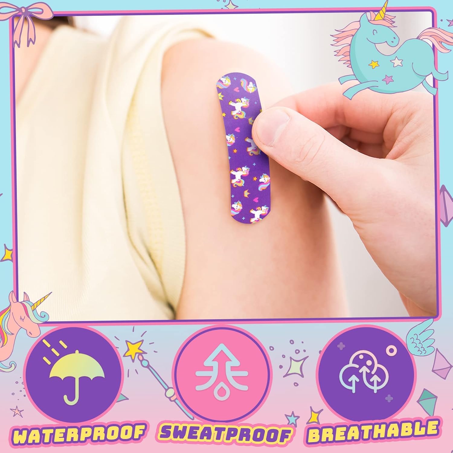 5 estilos de vendajes de dibujos animados para niños, tiras adhesivas flexibles, coloridas, impermeables, lindas vendas para niñas, cinta de