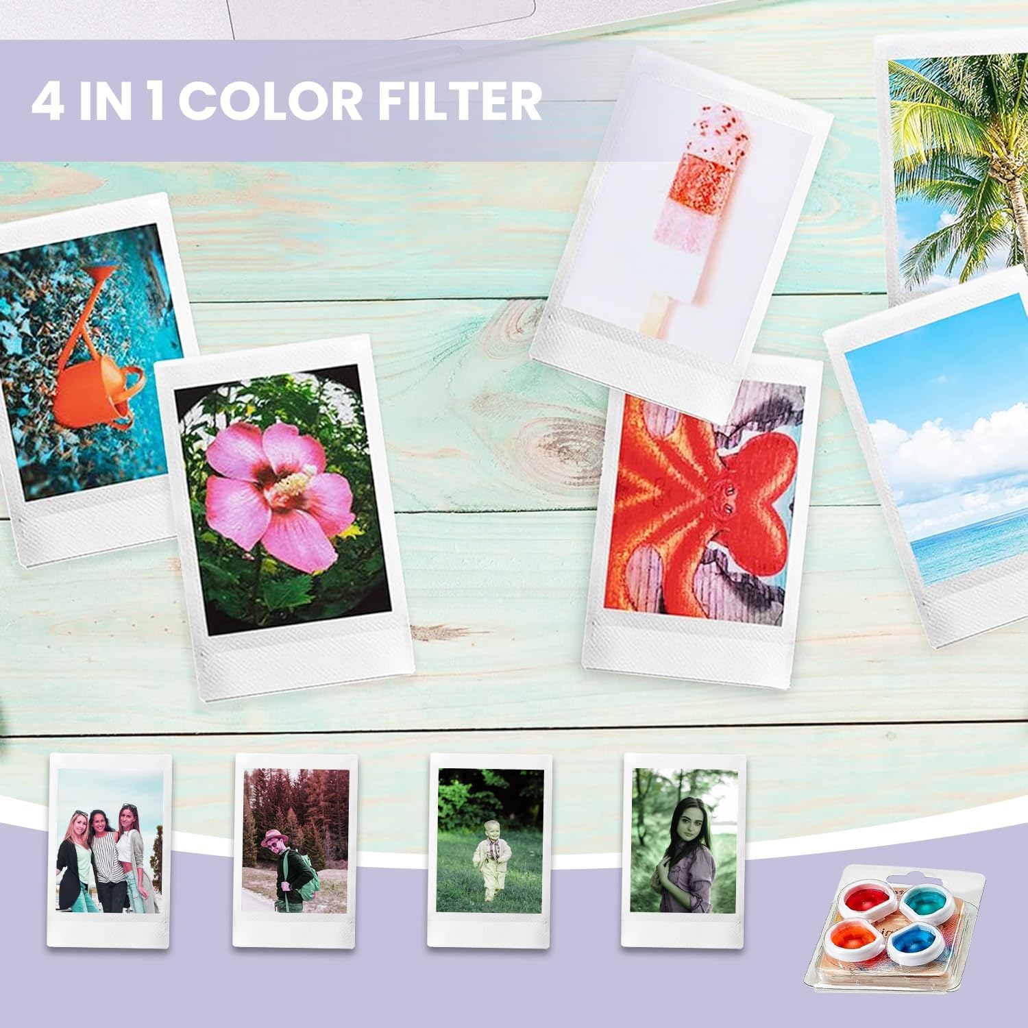 FujiFilm – Paquete de accesorios, incluye álbum de fotos, funda para cámara, correa para cámara, paquete de 60 películas de exposición y paño de
