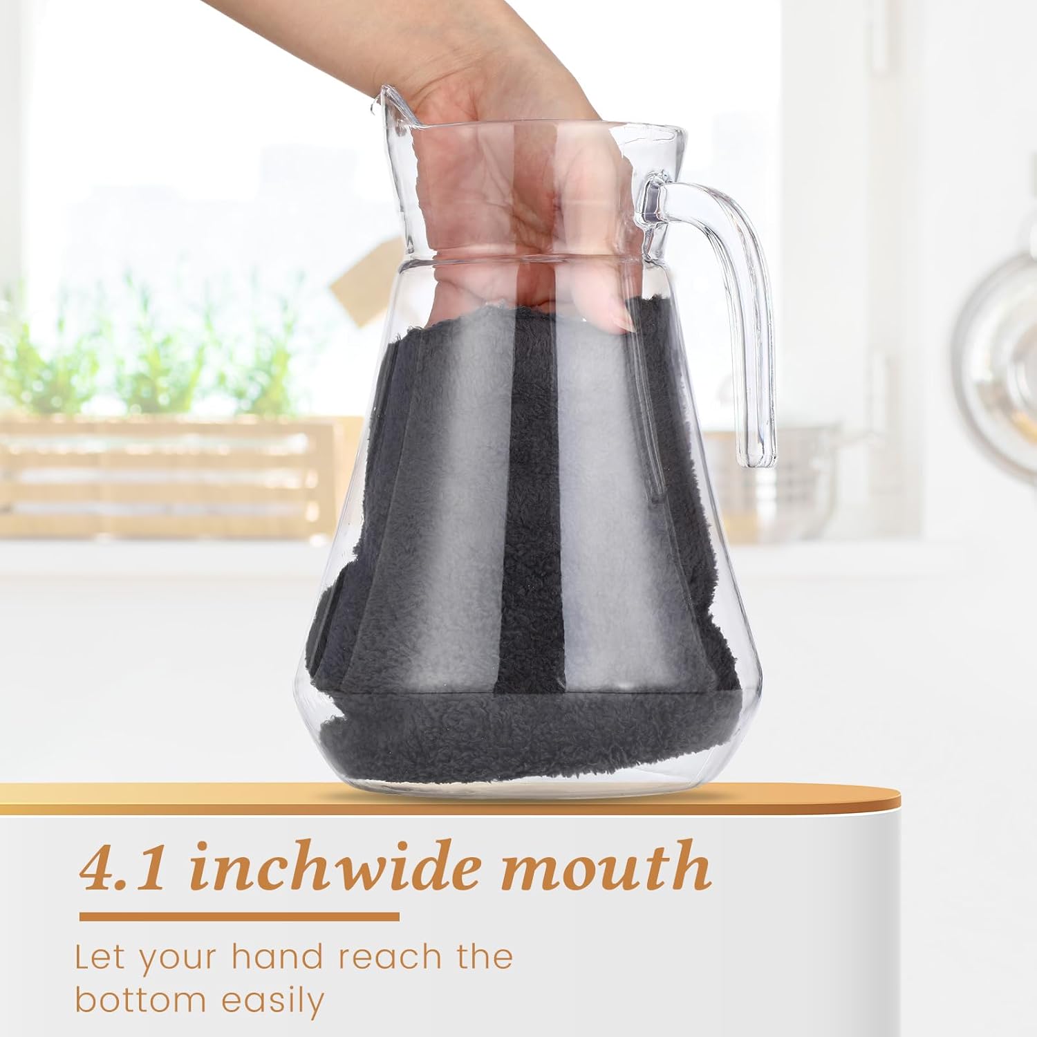 4 Pcs Plastic Pitcher with Lid and Handle Clear Plastic Water Pitcher Shatter Proof Jugs for Drinks Fridge Iced Tea Juice Milk Lemonade Sangria Cold