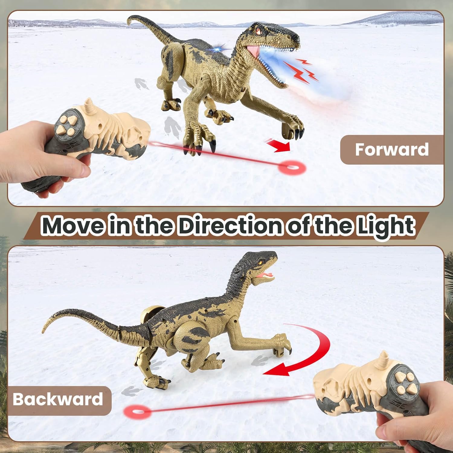 Juguetes de dinosaurio a control remoto para niños de 3, 4, 5, 6, 7, 8 años, dinosaurios para niños de 4 a 7 años, juguete de control remoto de