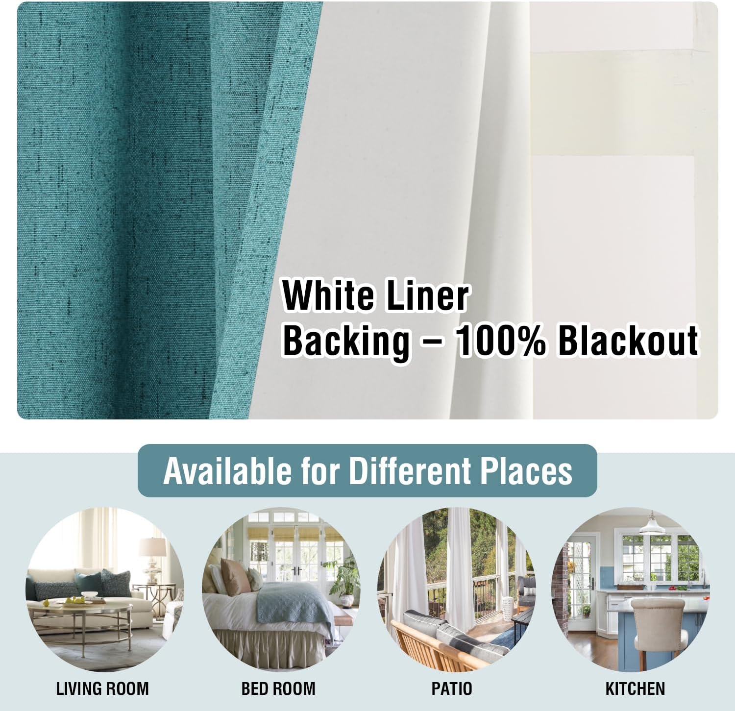 H.VERSAILTEX Primitive – Cortinas de lino 100 % opacas, cortinas de tela de arpillera con forro aislante térmico blanco, cortinas con ojales en la
