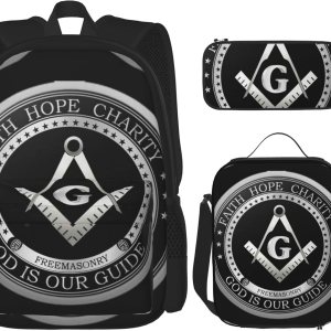 Juego de mochila de 3 piezas para niños y niñas (bolsa escolar + estuche + combinación de bolsa de almuerzo), Negro -, Mochila, viaje Juego de mochila de 3 piezas para niños y niñas (bolsa escolar + estuche + combinación de bolsa de almuerzo), Negro -, Mochila, viaje