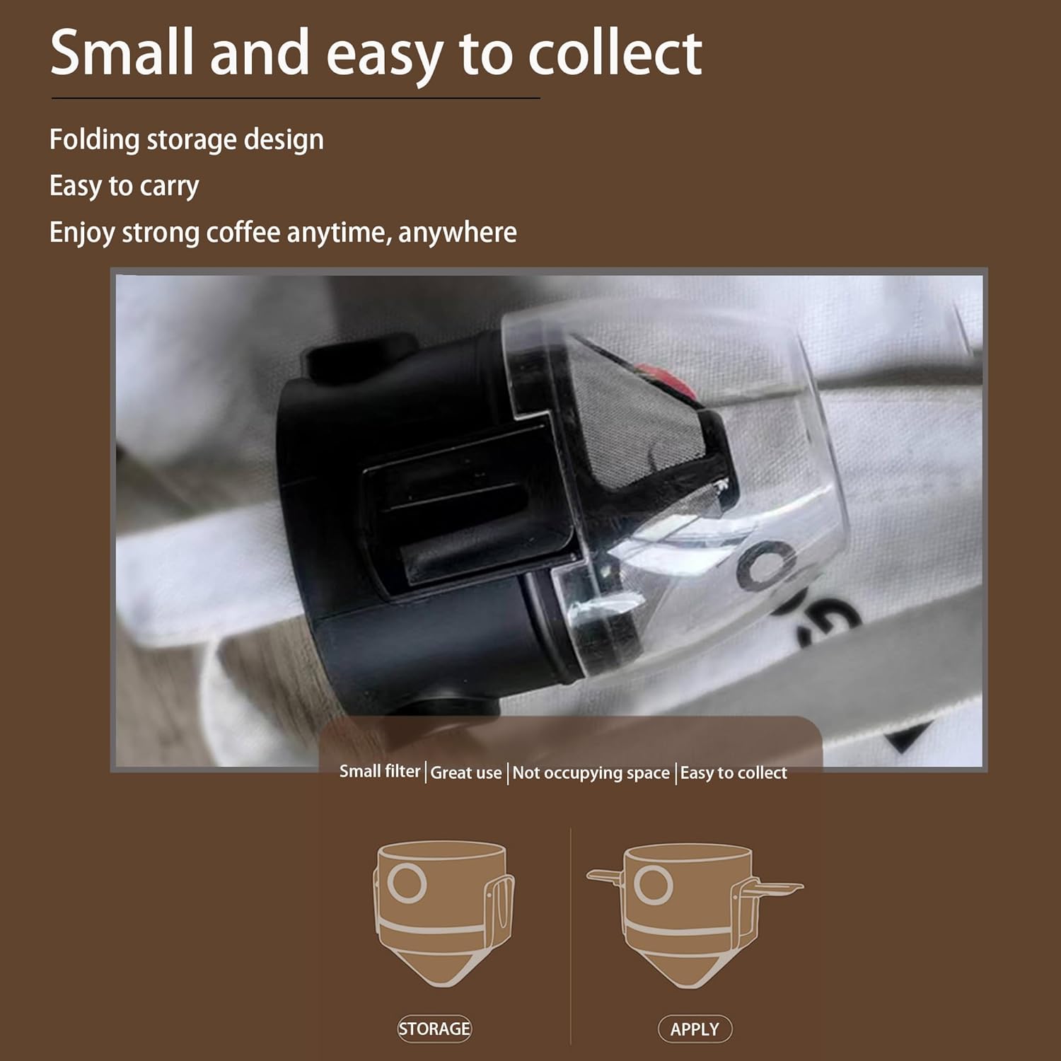 Gotero de café para verter sobre café, filtros de café reutilizables de acero inoxidable, filtro de café de campamento fácil de limpiar, cafetera de