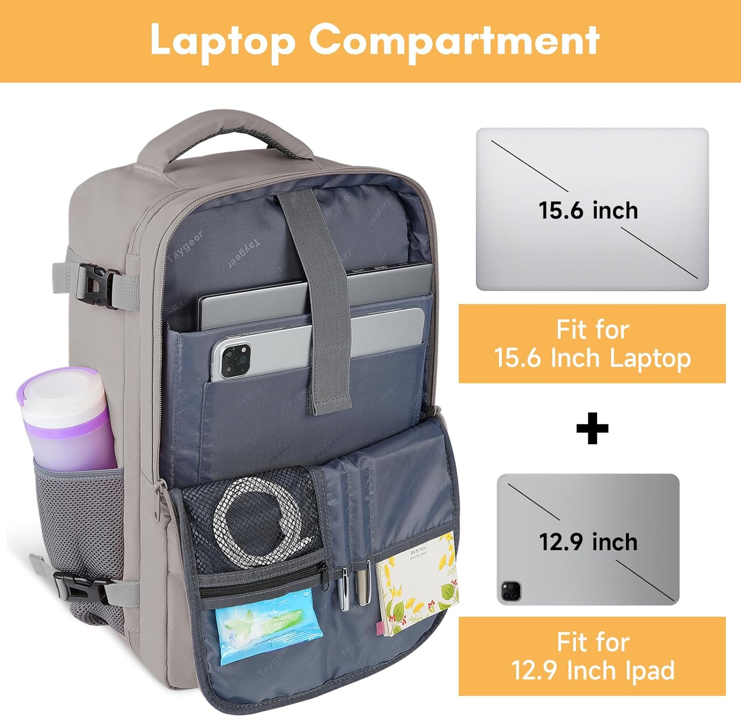 Taygeer Mochila para laptop para mujer, mochila para artículos esenciales universitarios con compartimento para laptop de 15.6 pulgadas, mochila de