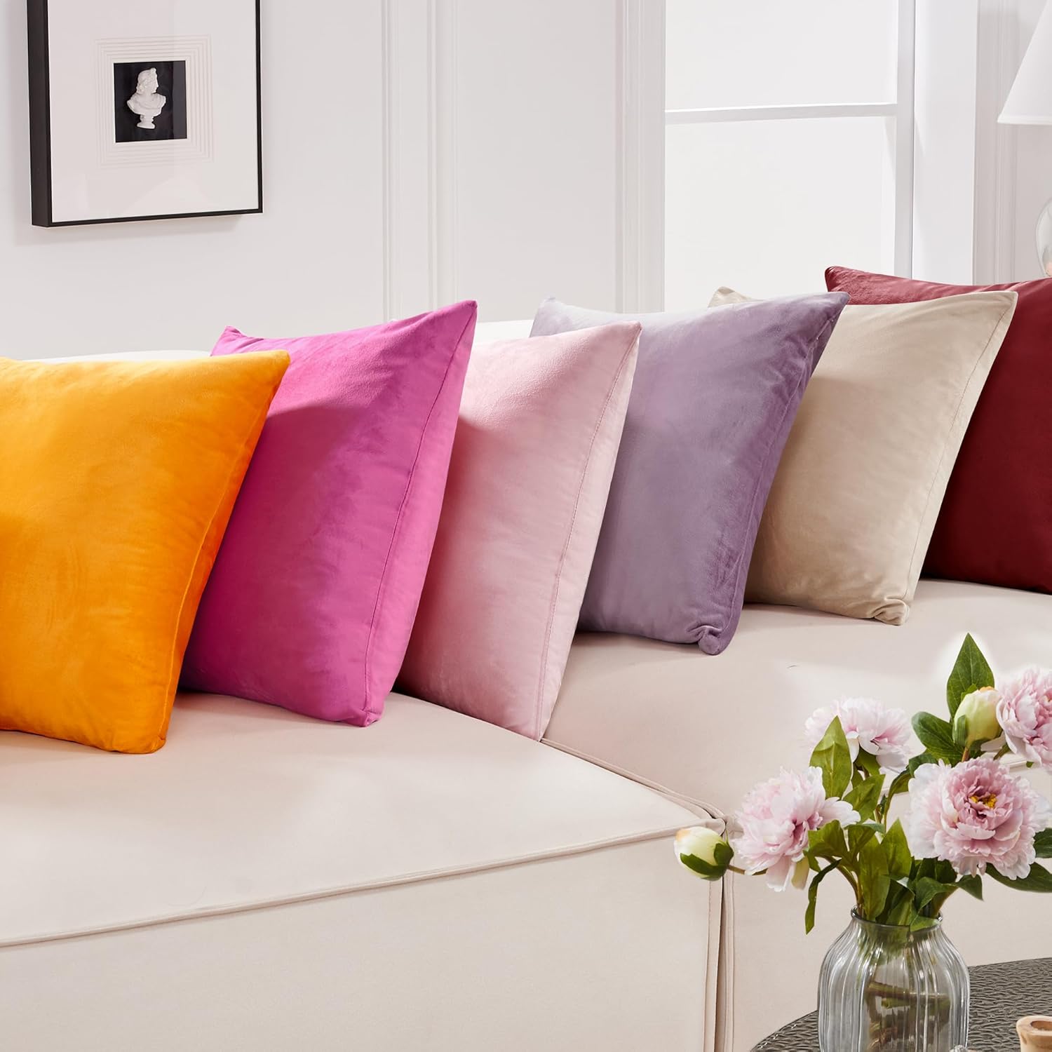 Deconovo – Fundas de almohada, tejido suave, terciopelo. Fundas de almohada, elegantes fundas de almohada