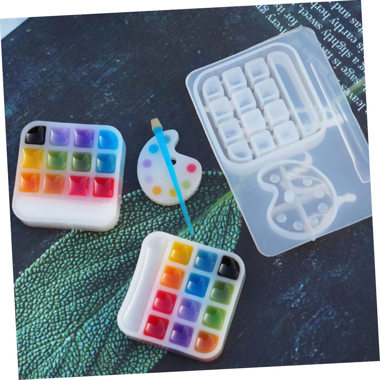 COHEALI 2 unids caja paleta plantilla bandeja de cristal molde de arcilla moldes de resina silicona lápiz labial resina epoxi bandeja de resina de