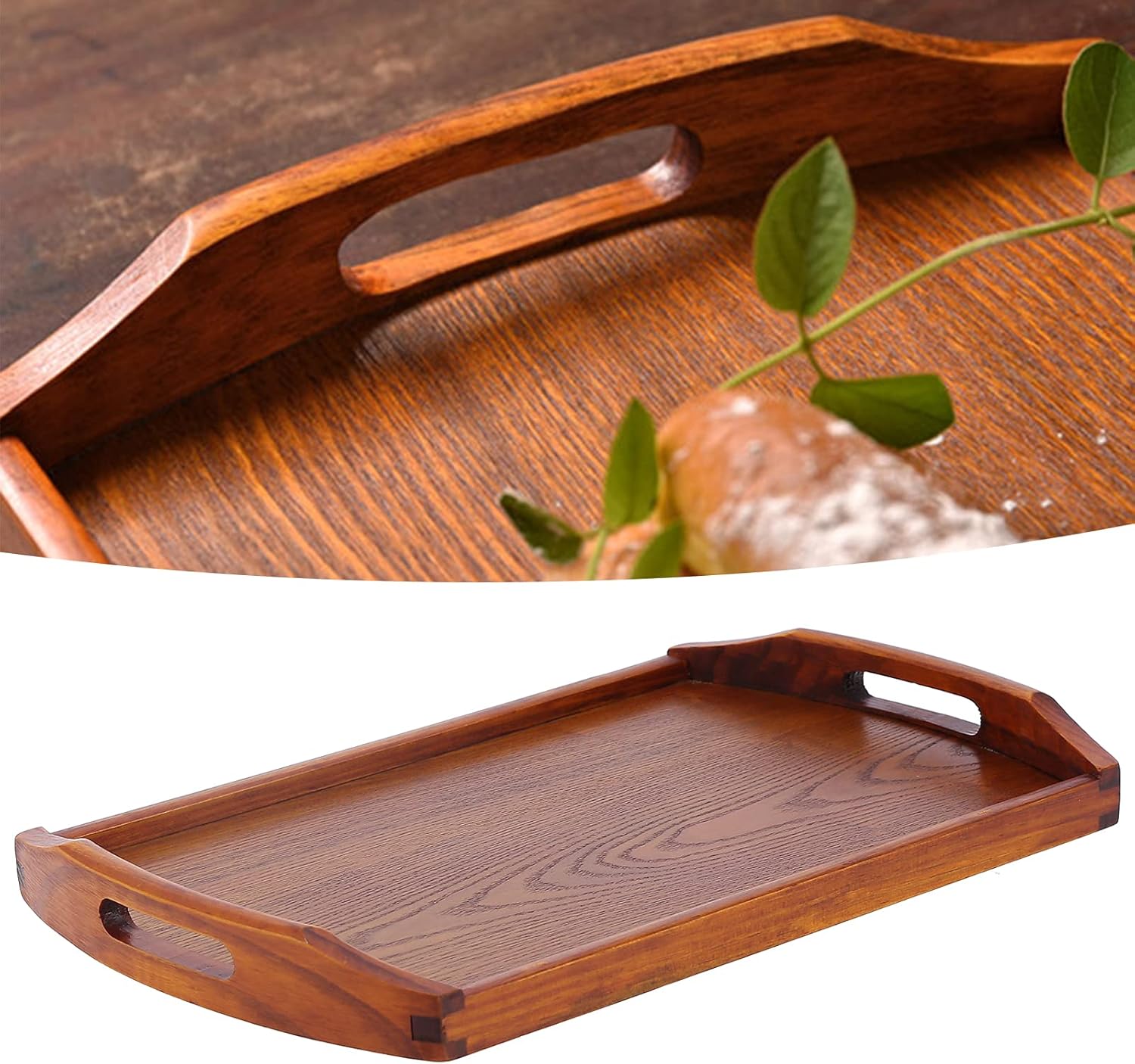 Bandeja rectangular de madera para servir comida sushi plato decoración aperitivos seco pastel bandeja postre plato estilo japonés para