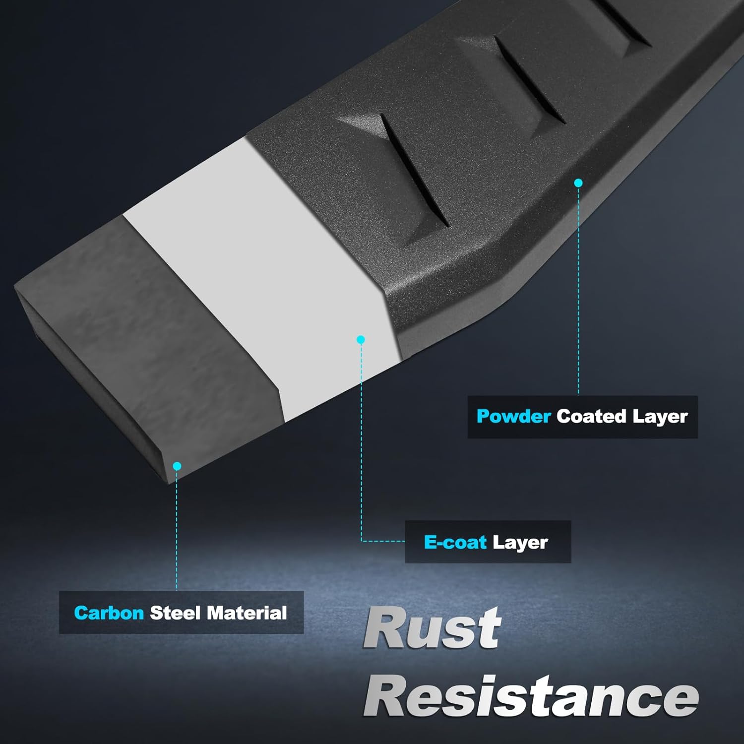 3STONZ Estribos de 6 pulgadas compatibles con Dodge Ram 1500 2019-2024 New Body Quad Cab (no compatible con Ram Classic), barra Nerf con escalón